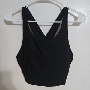 Fabletics Black Cross-Back Crop Top